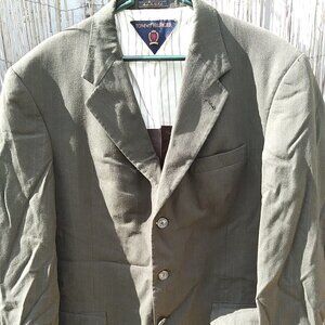 Tommy Hilfiger Olive Green Pinstripe Blazer Suit Jacket Dillard's 41L